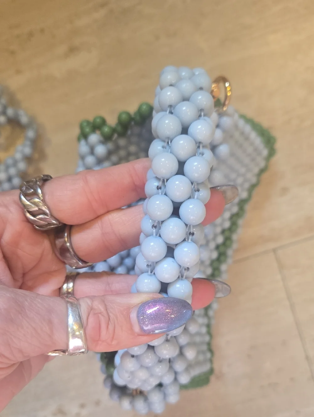 Kate Spade New York X Target Colorblock Beaded Blue/Green Versatile Bag - Picture 9 of 10